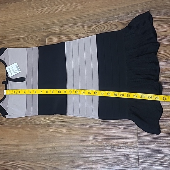 Bebe Black and Beige‎ Striped Dress - Picture 7 of 12